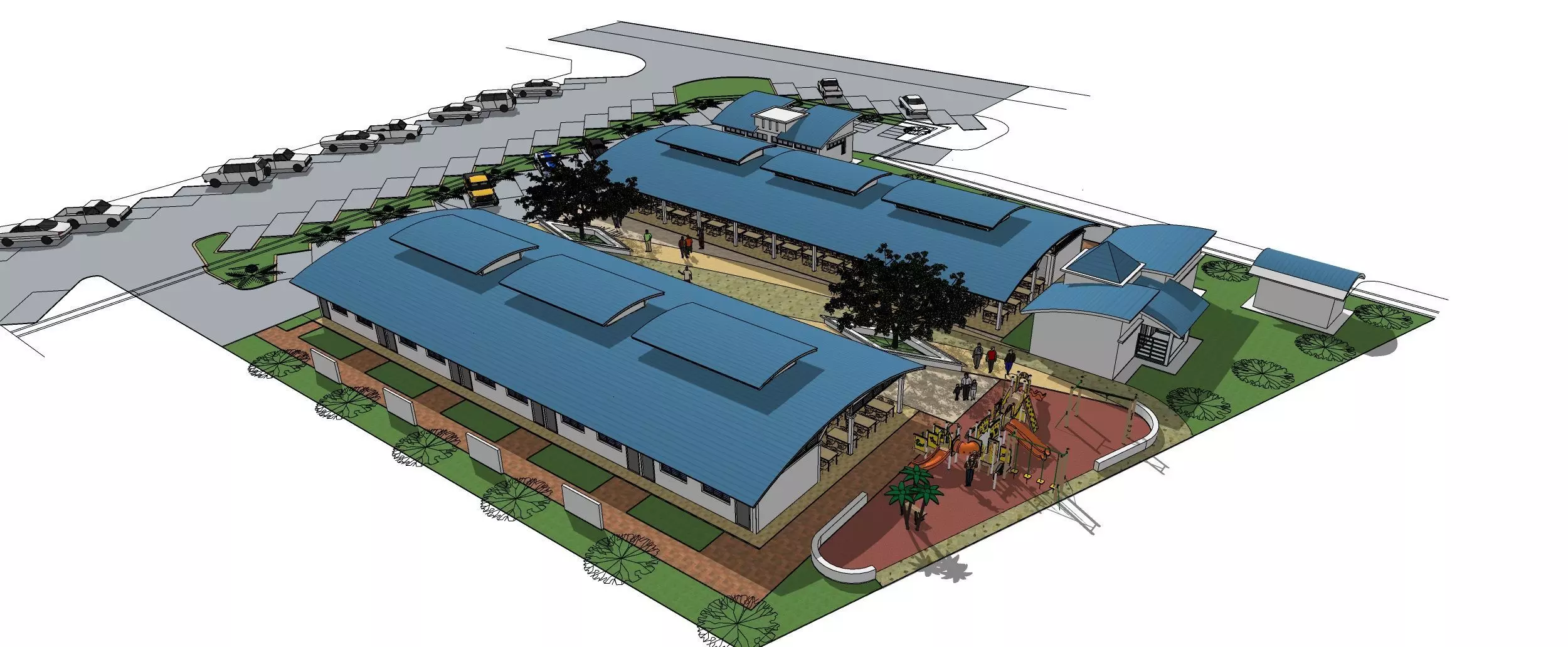 Food Court01 3D model_0
