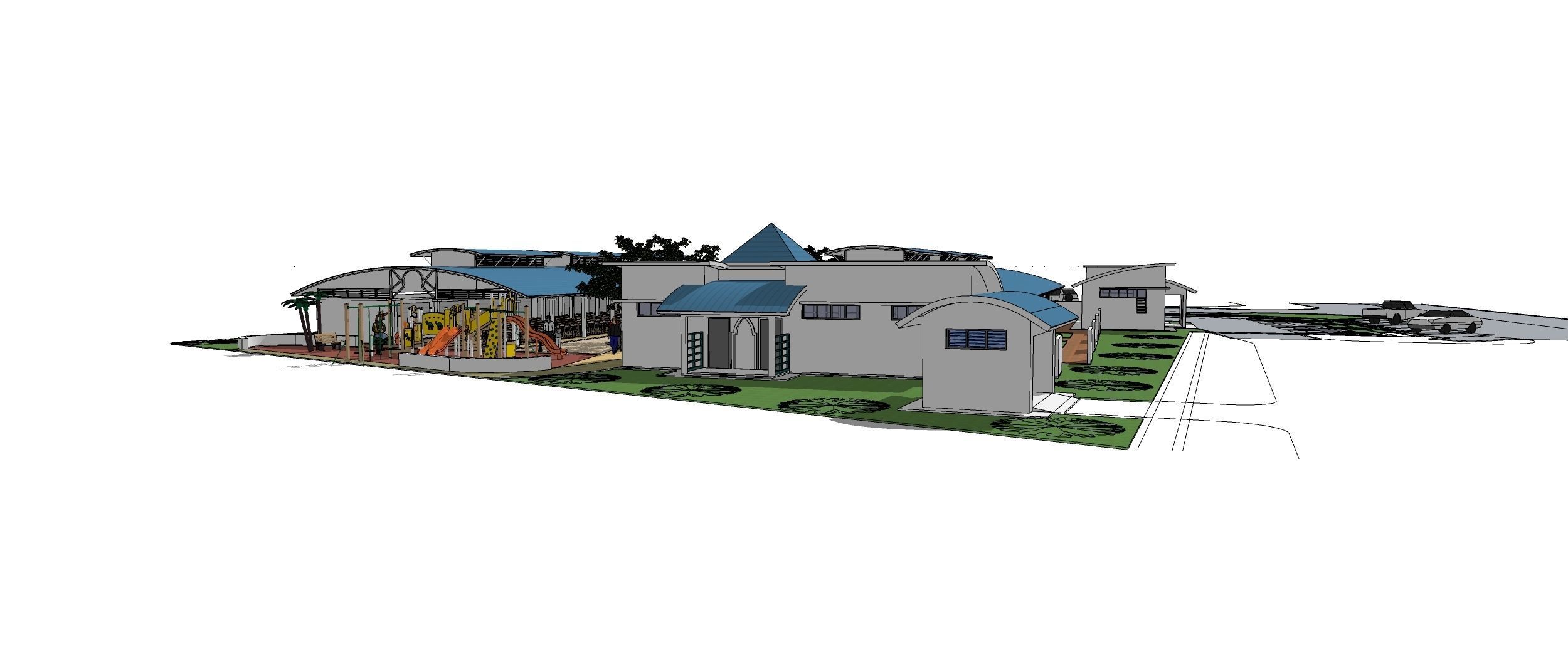 Food Court01 3D model_1