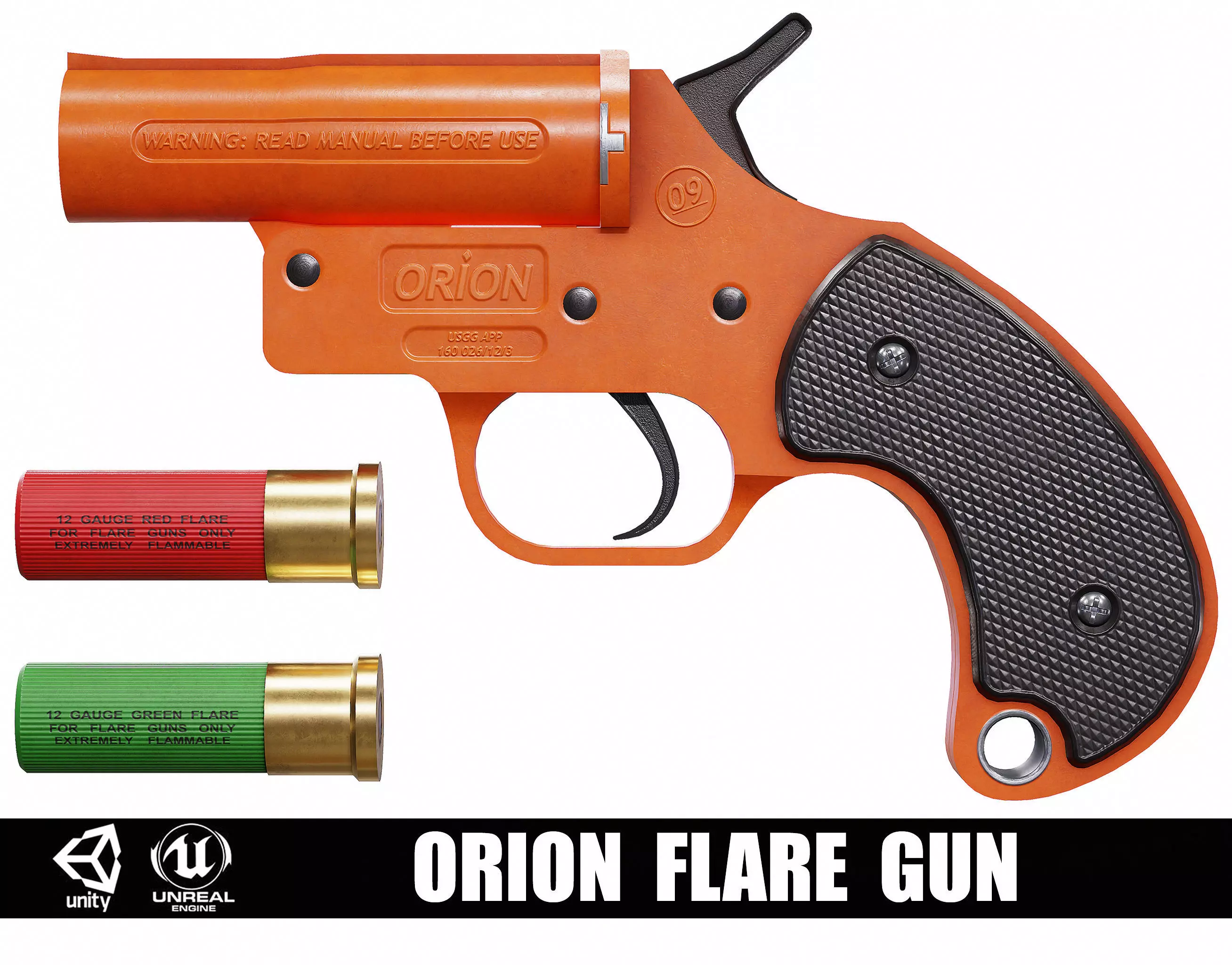 Orion Flare Gun Low-poly 3D model