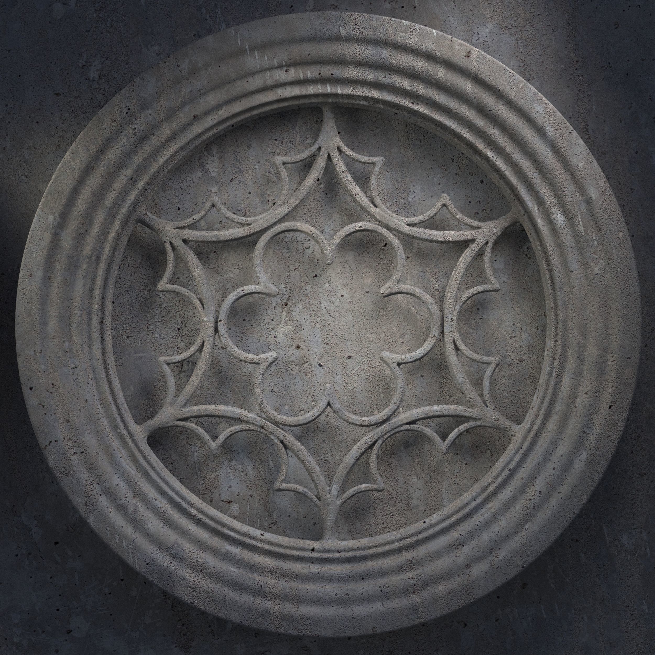 12 Medieval windows pack 01 3D model_4