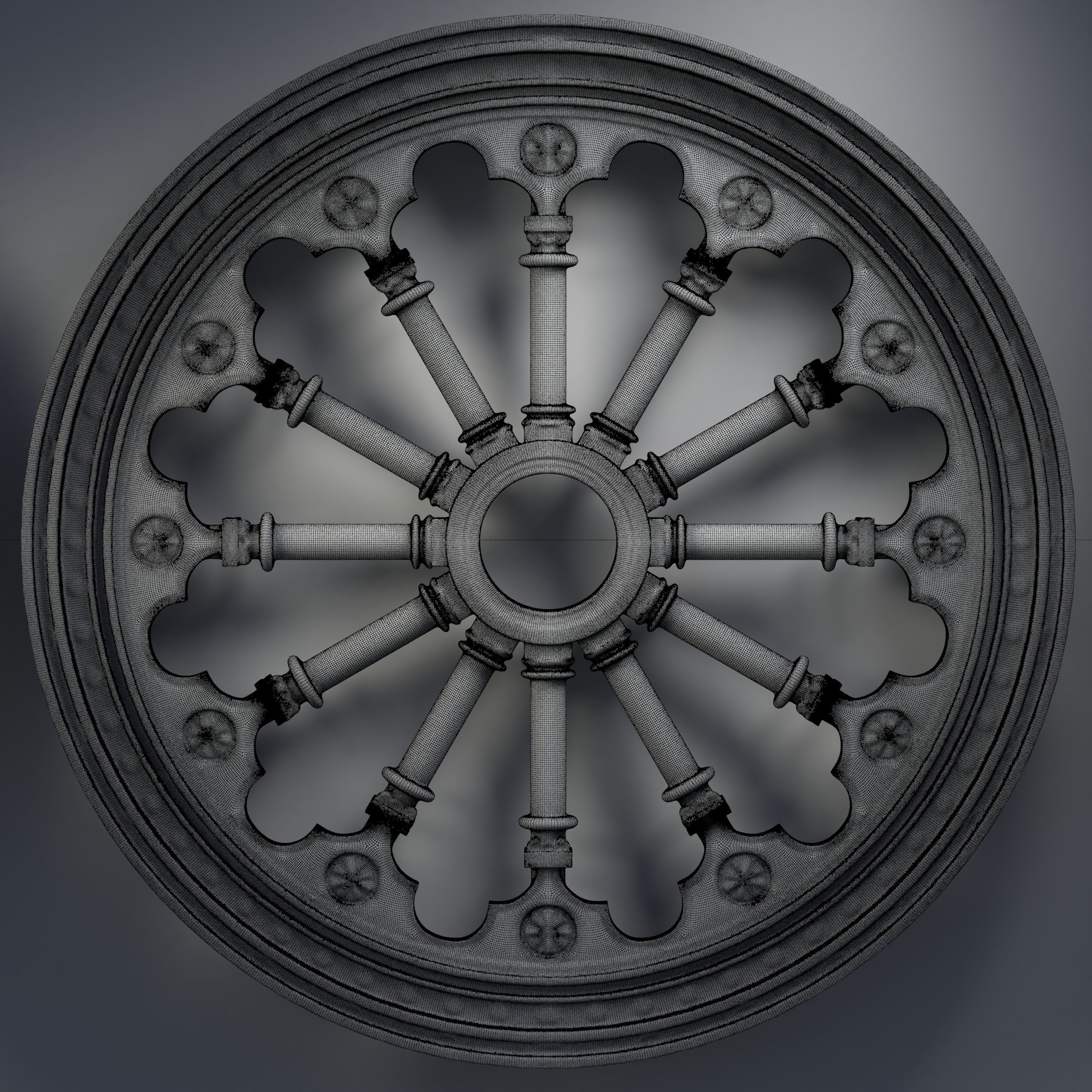 12 Medieval windows pack 01 3D model_7