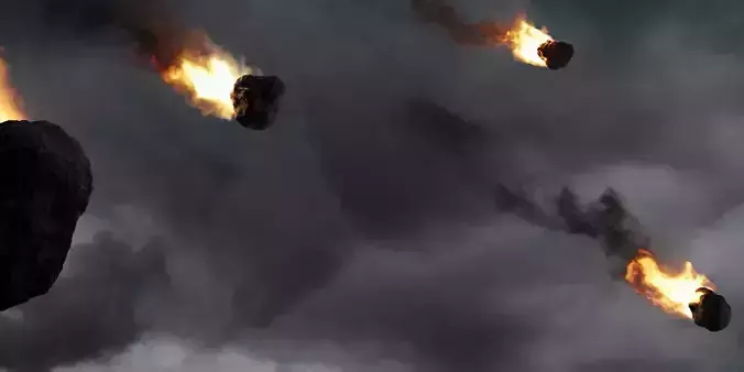 Animated Loop VDB Meteor Fireballs 3D model