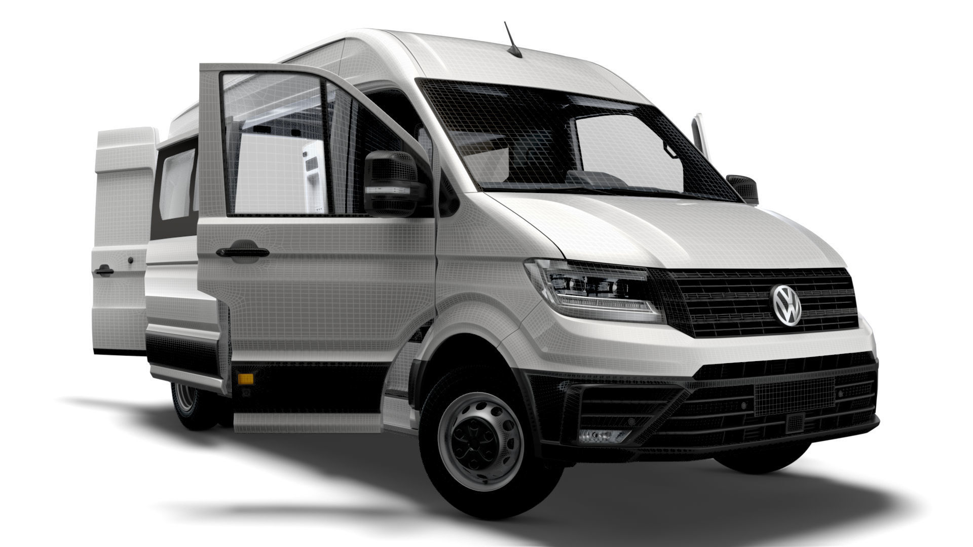 VW Crafter Combi L2H2 HQ Interior 2023 3D model_12