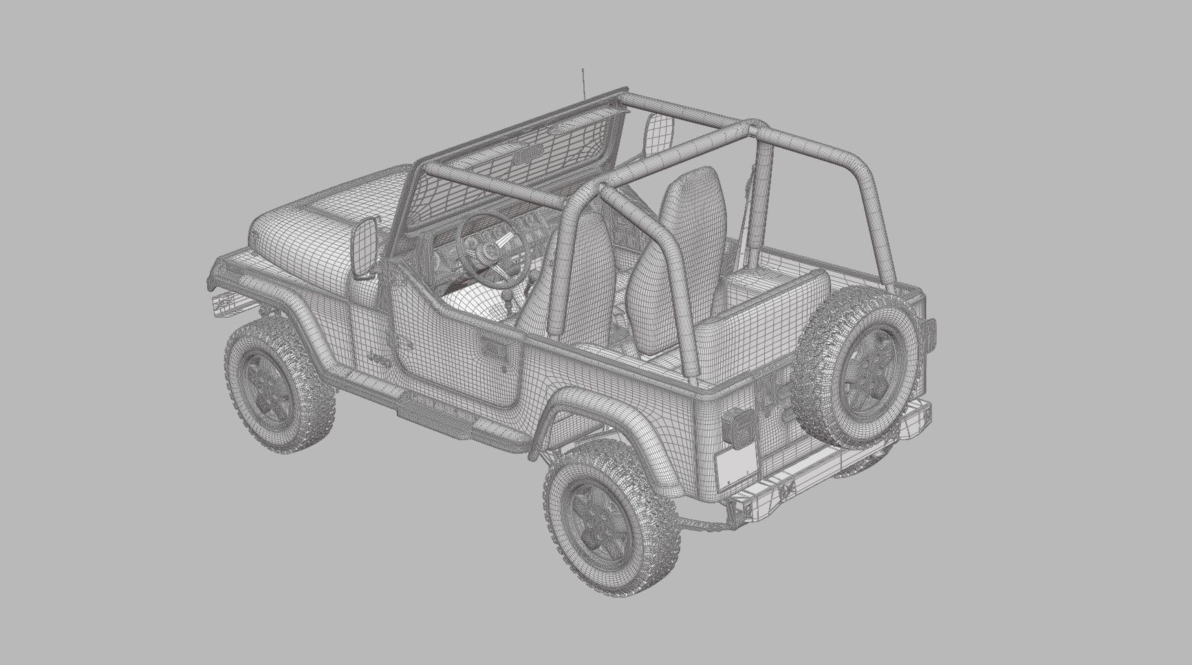 1987 Jeep Wrangler 3D model_10