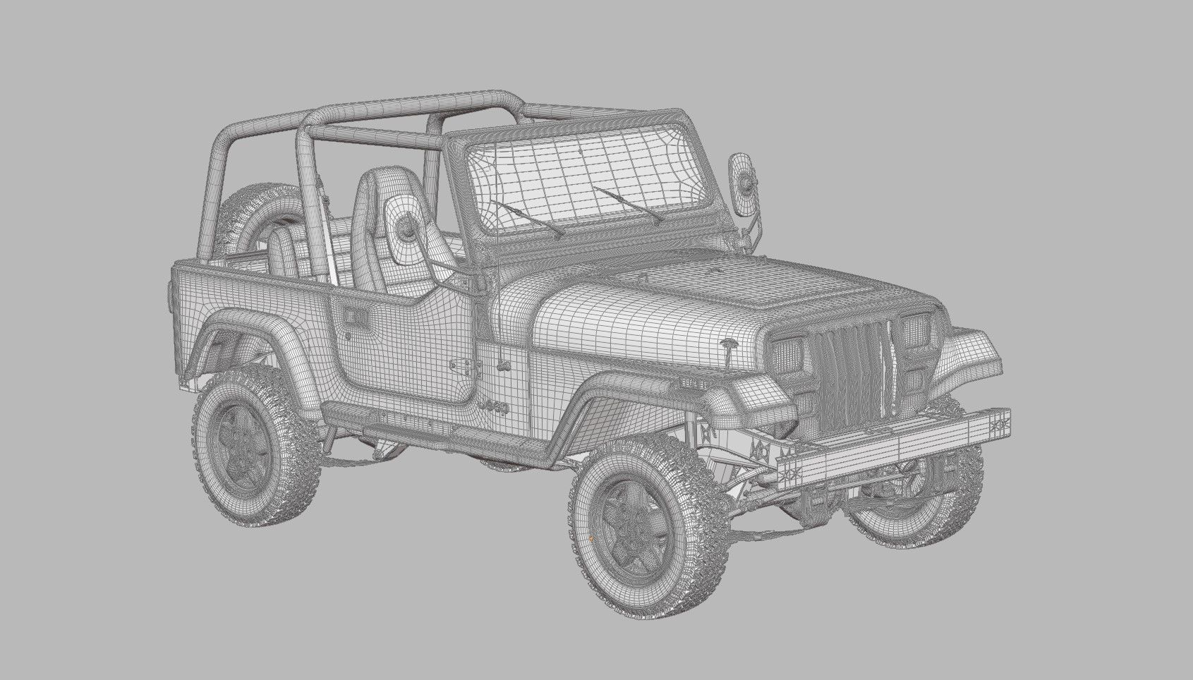 1987 Jeep Wrangler 3D model_9