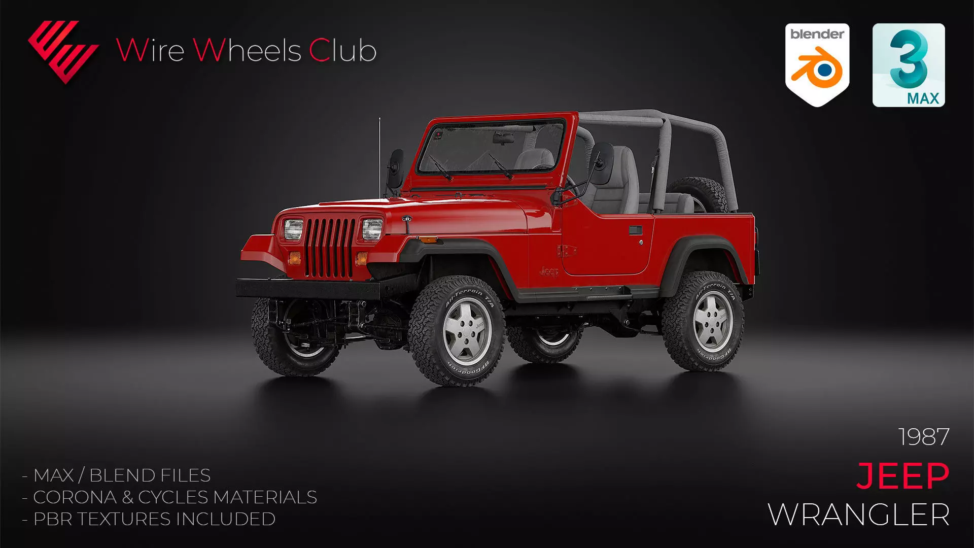 1987 Jeep Wrangler 3D model_0
