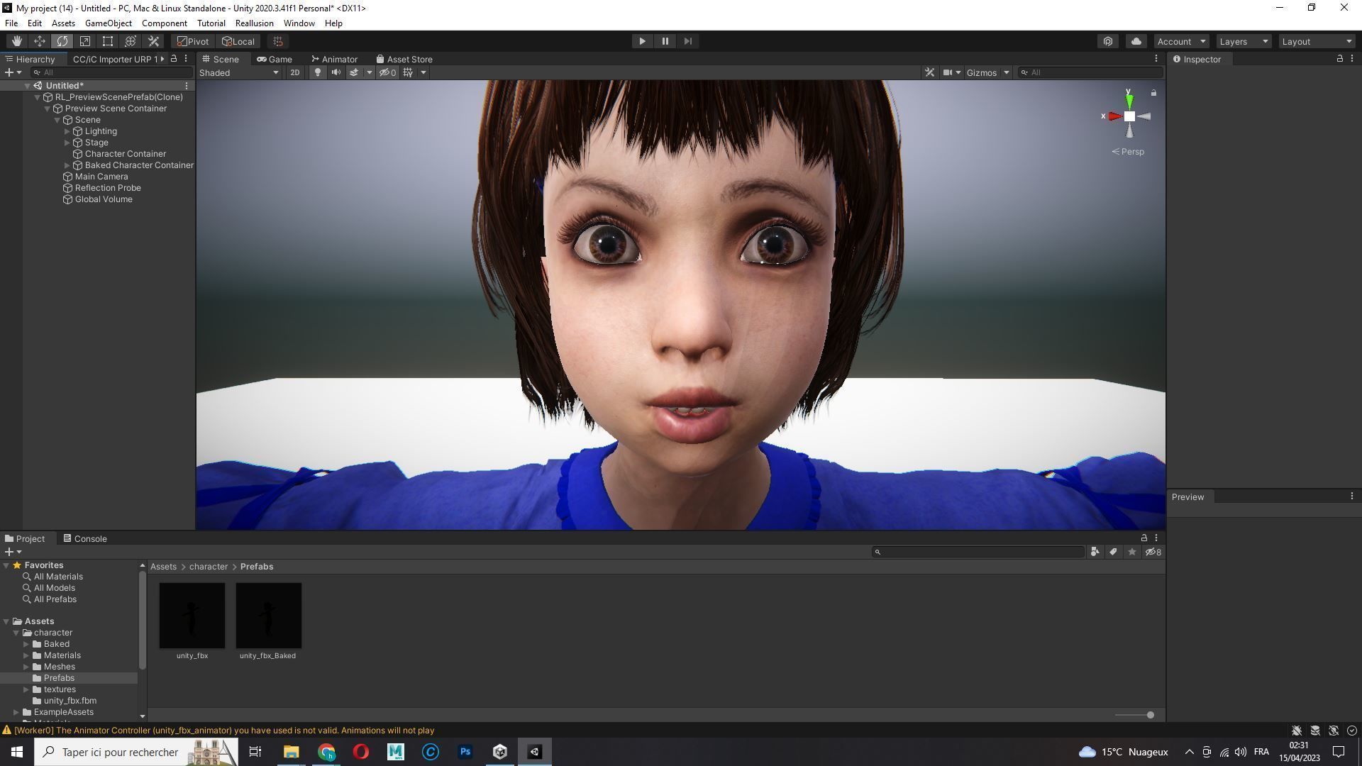 Olivia - Tiny Treasures Cute Child in a Blue Robe Low-poly 3D model_22