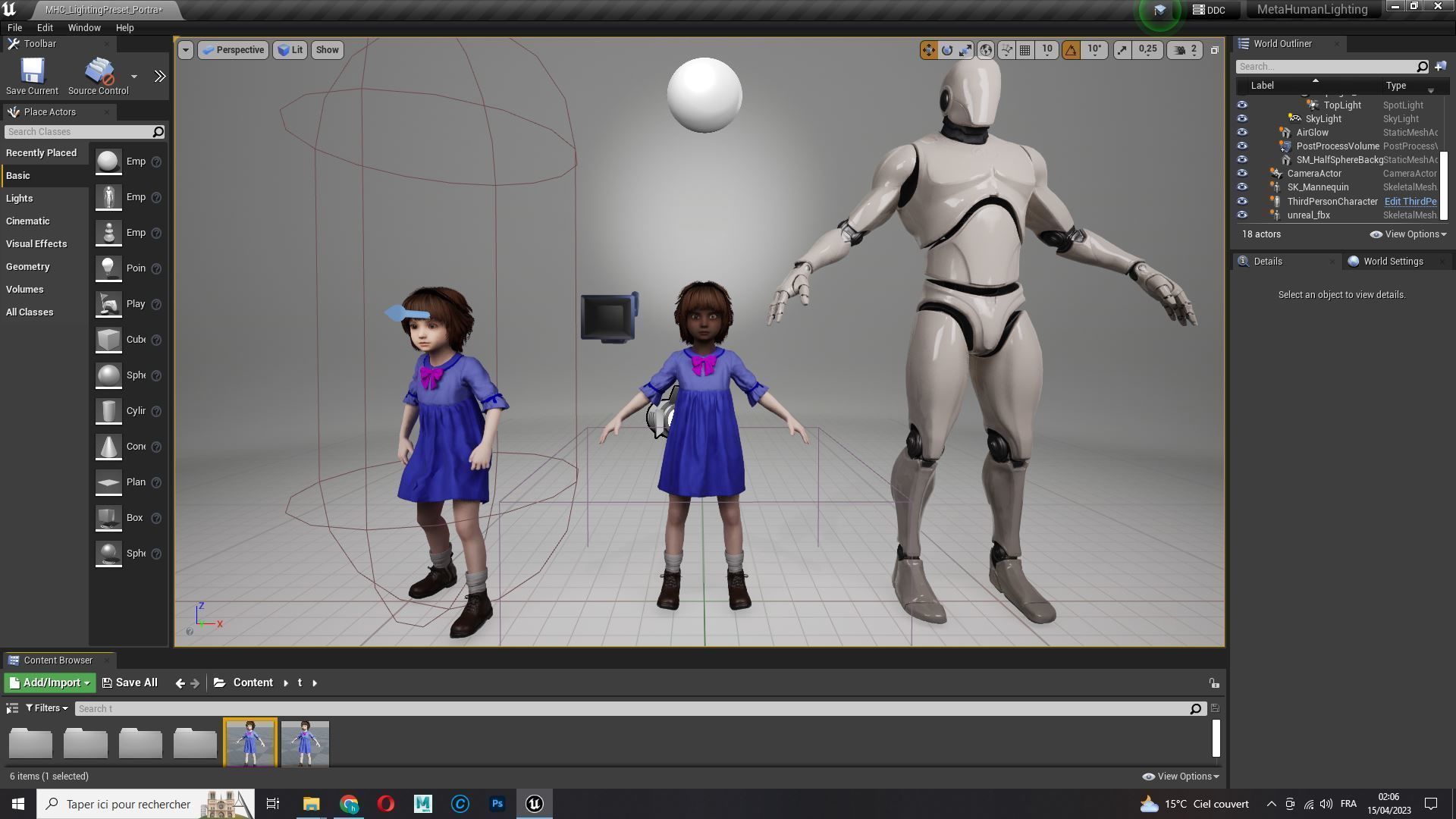 Olivia - Tiny Treasures Cute Child in a Blue Robe Low-poly 3D model_23