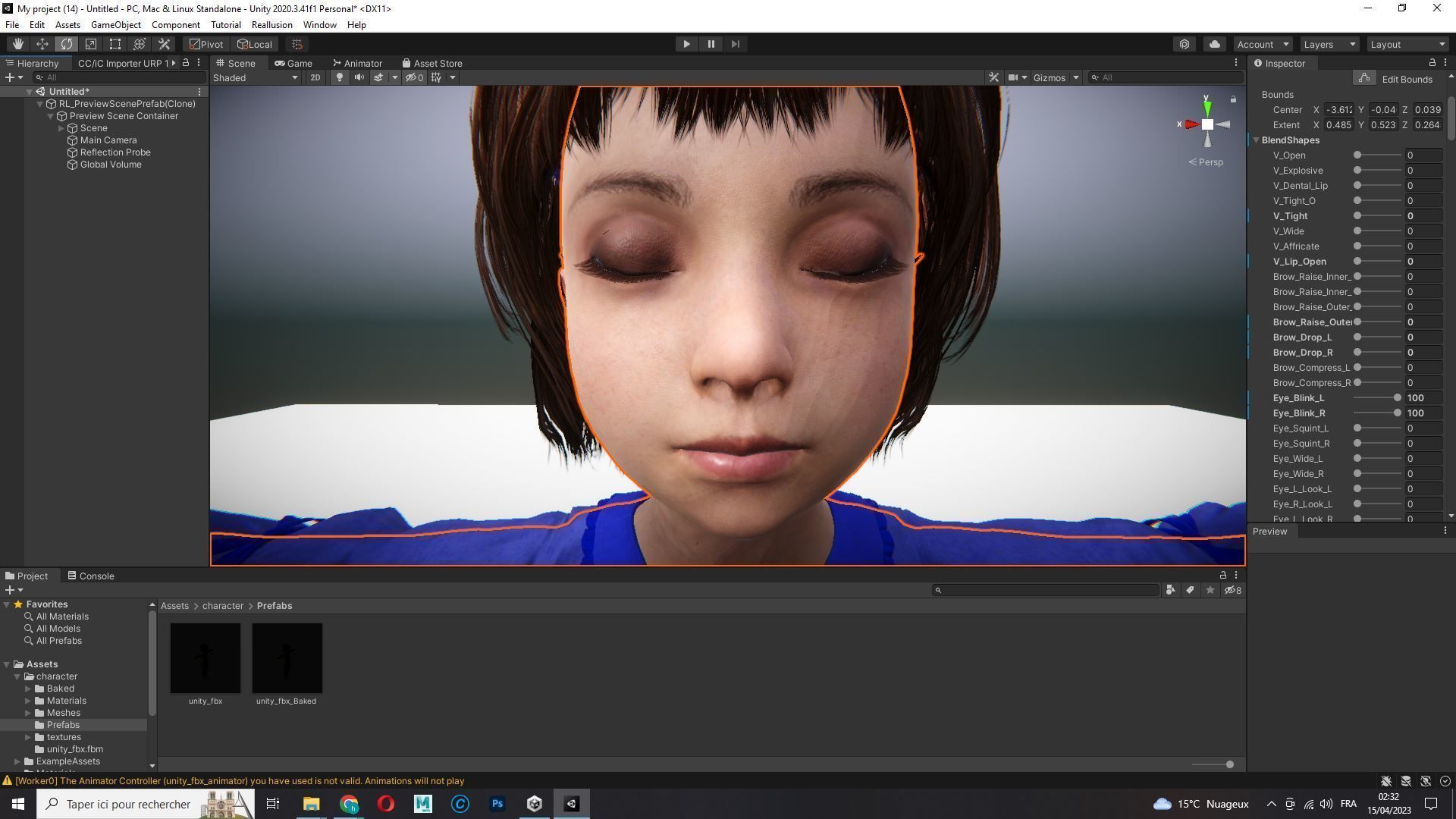 Olivia - Tiny Treasures Cute Child in a Blue Robe Low-poly 3D model_14