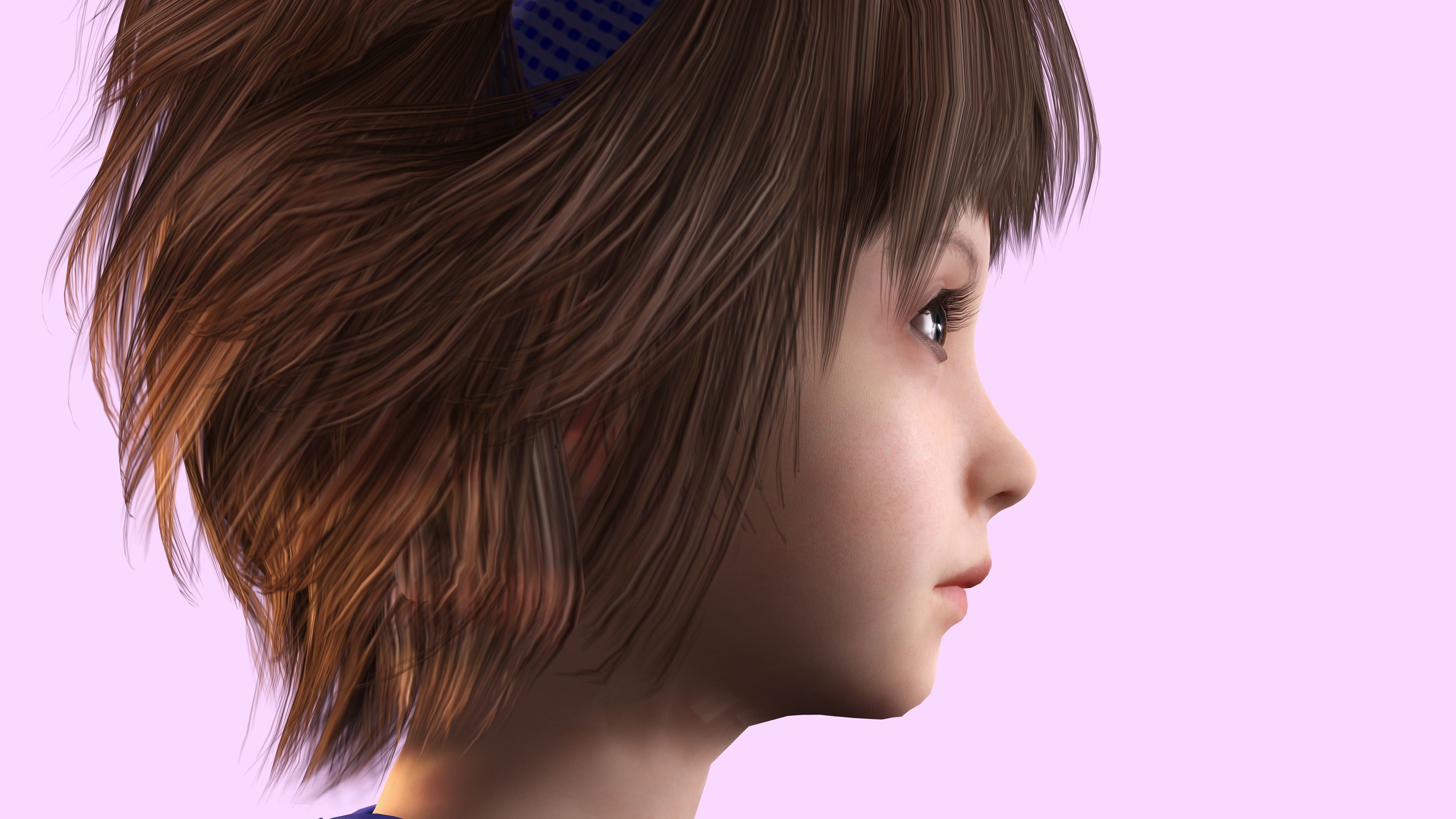 Olivia - Tiny Treasures Cute Child in a Blue Robe Low-poly 3D model_7