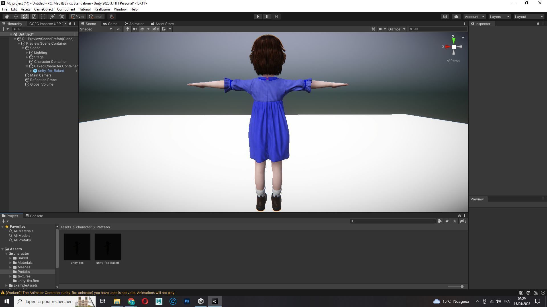 Olivia - Tiny Treasures Cute Child in a Blue Robe Low-poly 3D model_24