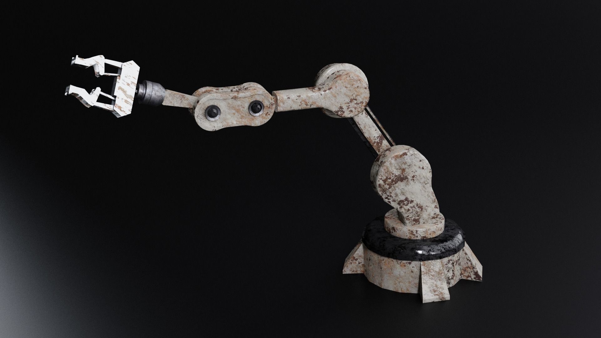 Robotic arm Low-poly 3D model_2