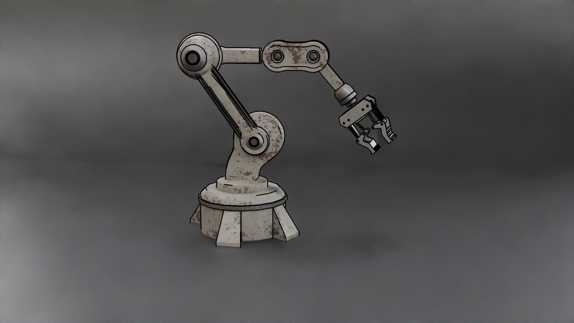 Robotic arm Low-poly 3D model_3