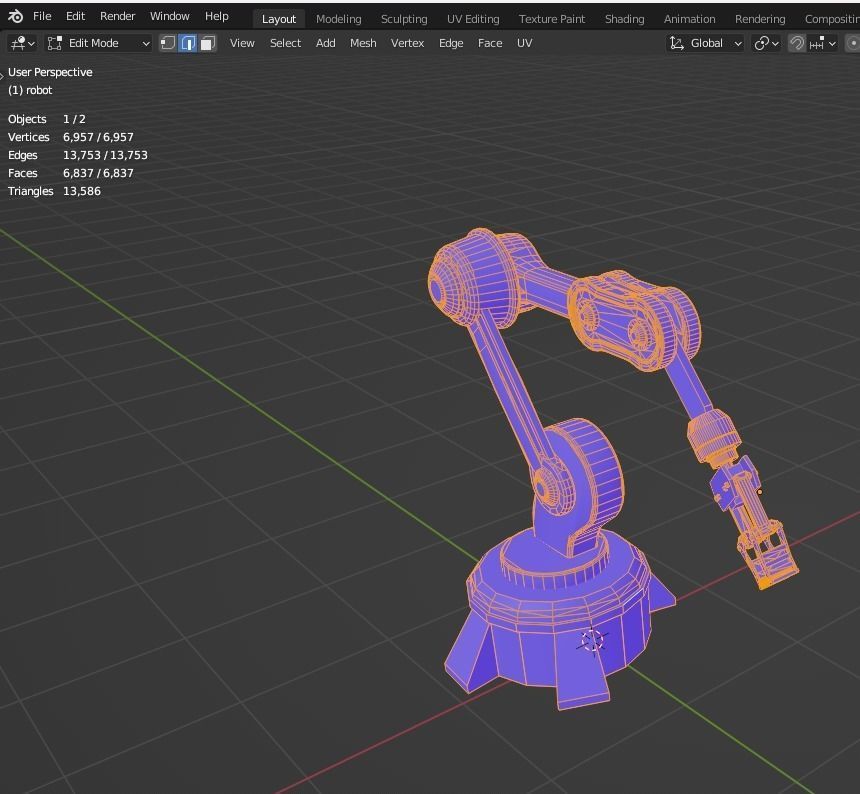 Robotic arm Low-poly 3D model_9