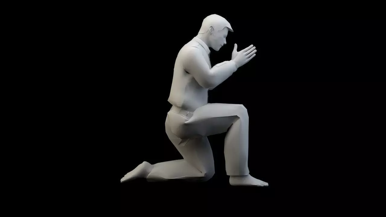  kneeling 3D print model_0