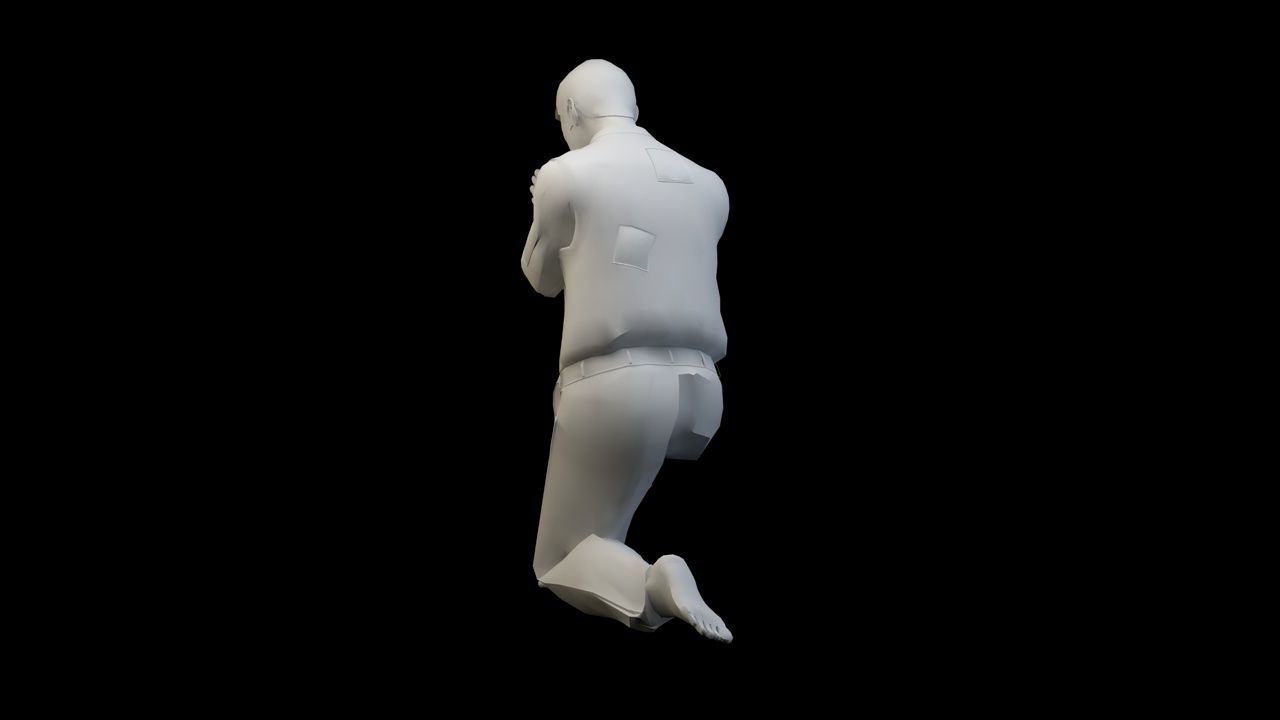  kneeling 3D print model_9