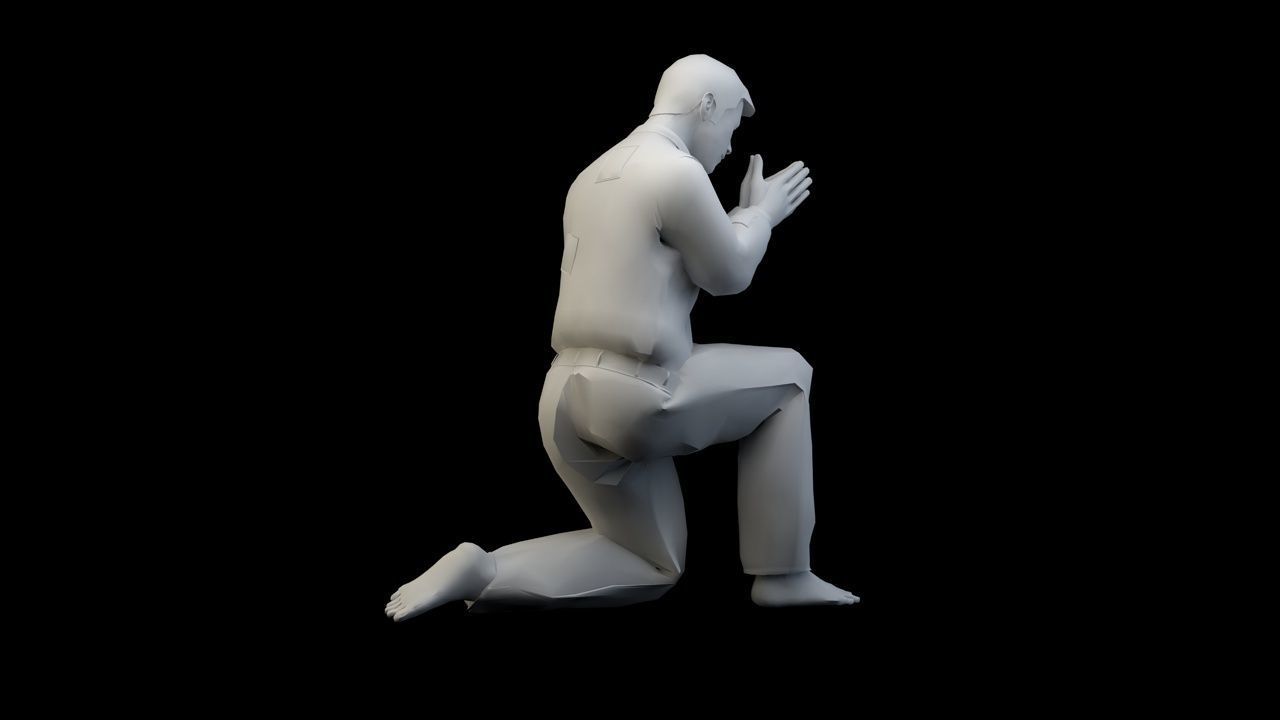 kneeling 3D print model_12