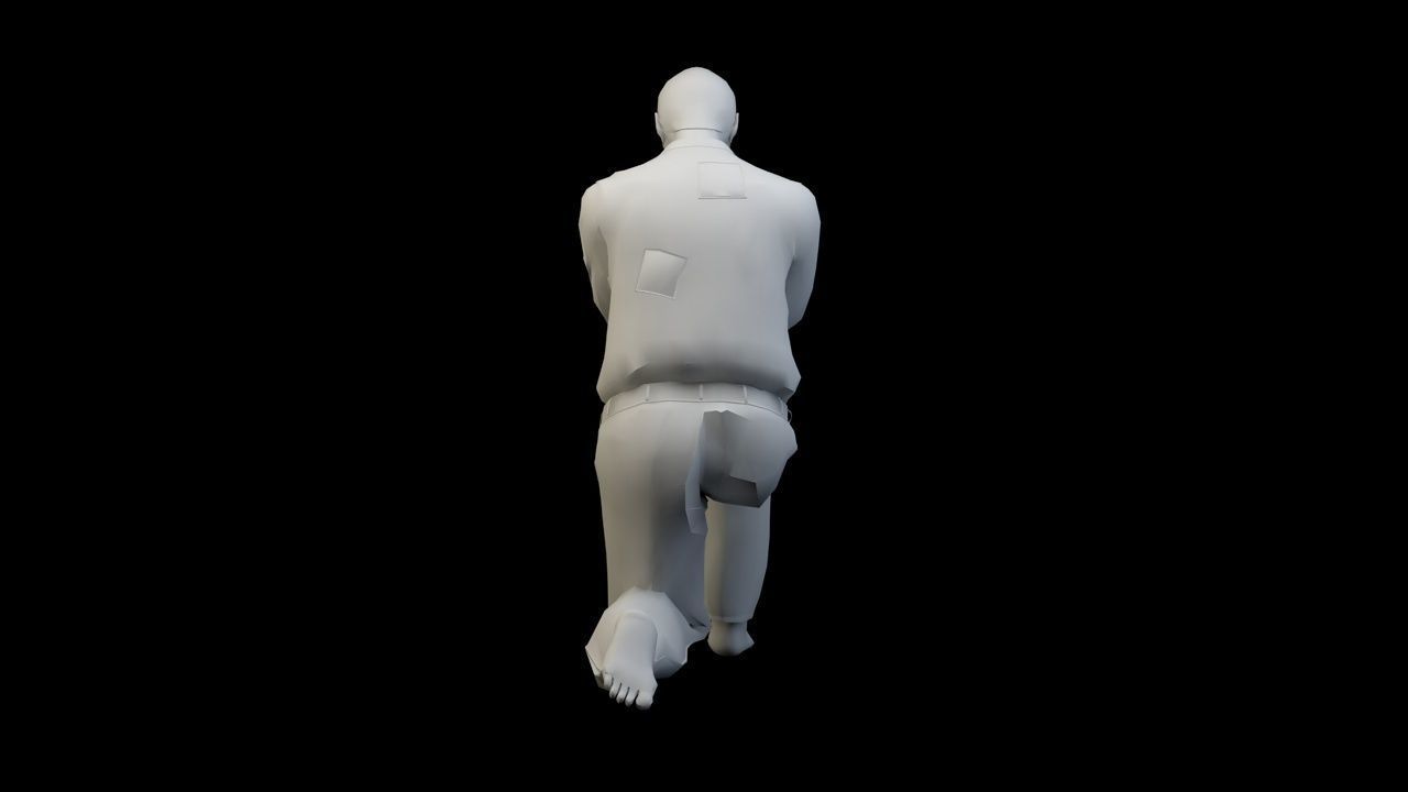  kneeling 3D print model_10