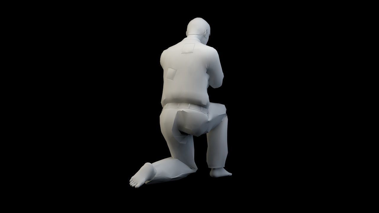  kneeling 3D print model_11