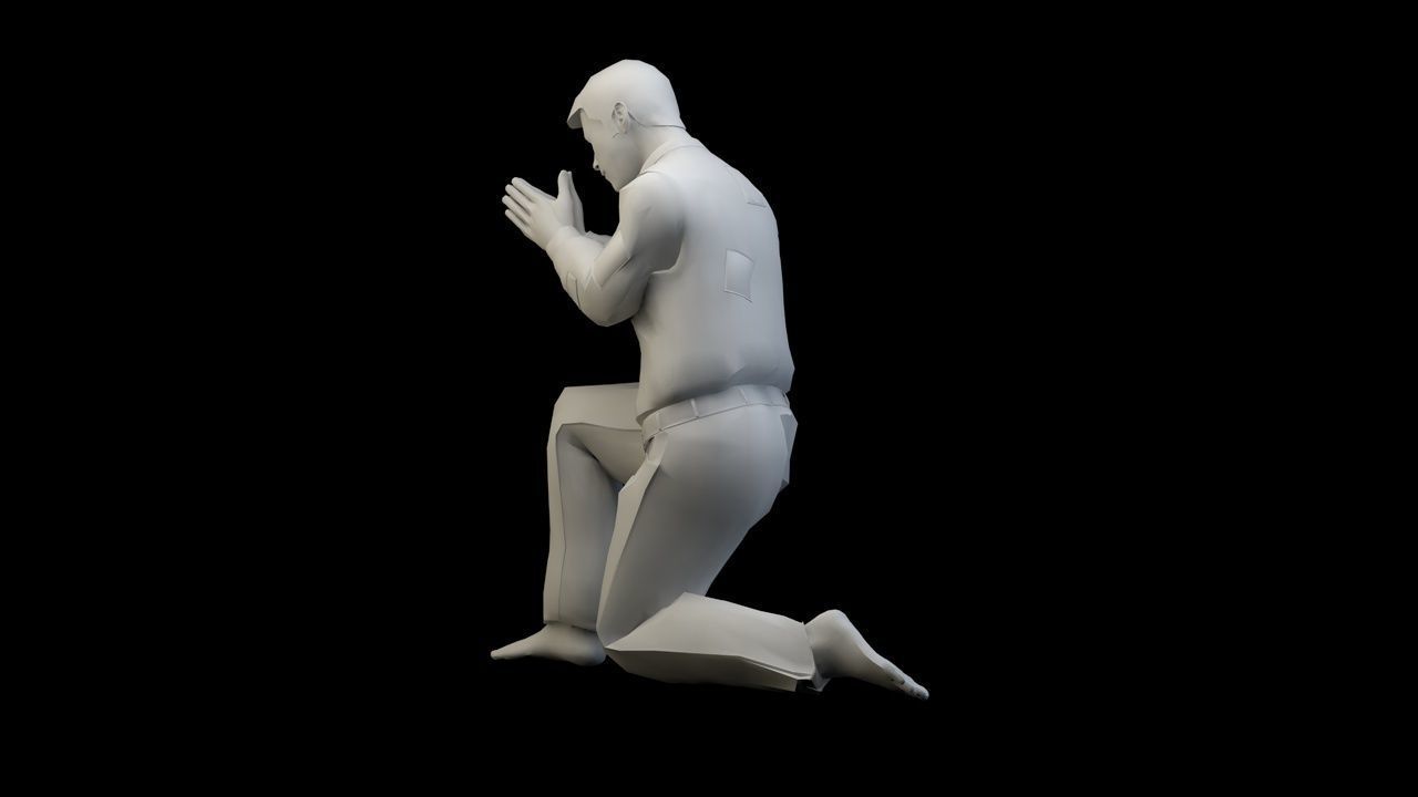  kneeling 3D print model_8