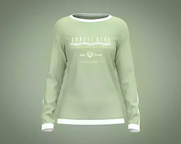 Girls-Beach Summer Sloganl Tops 3D model