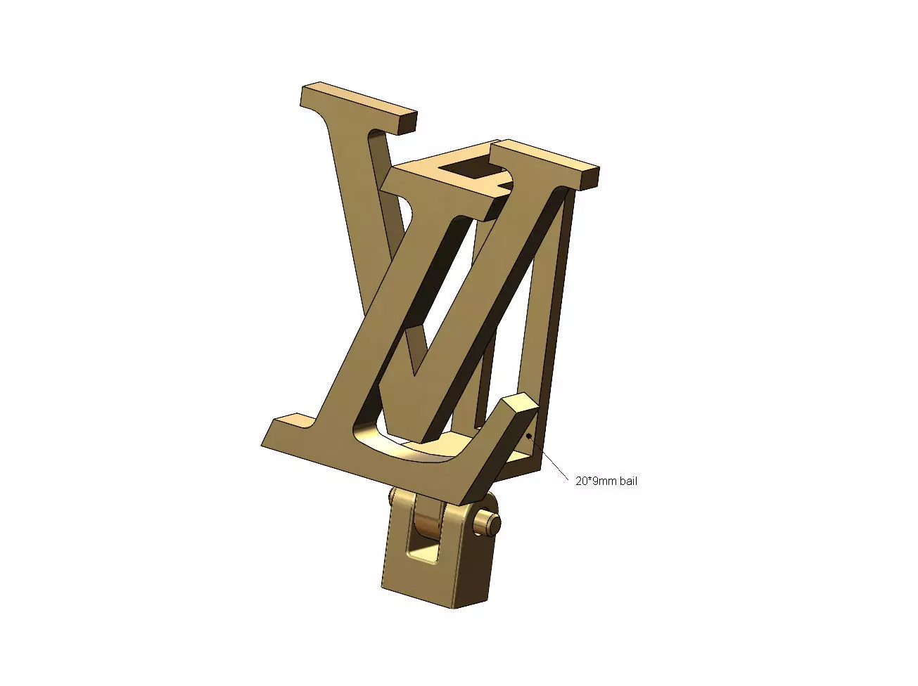 Louis Vuitton logo bail link 3D print model_0