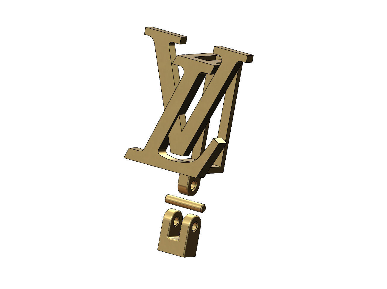 Louis Vuitton logo bail link 3D print model_1