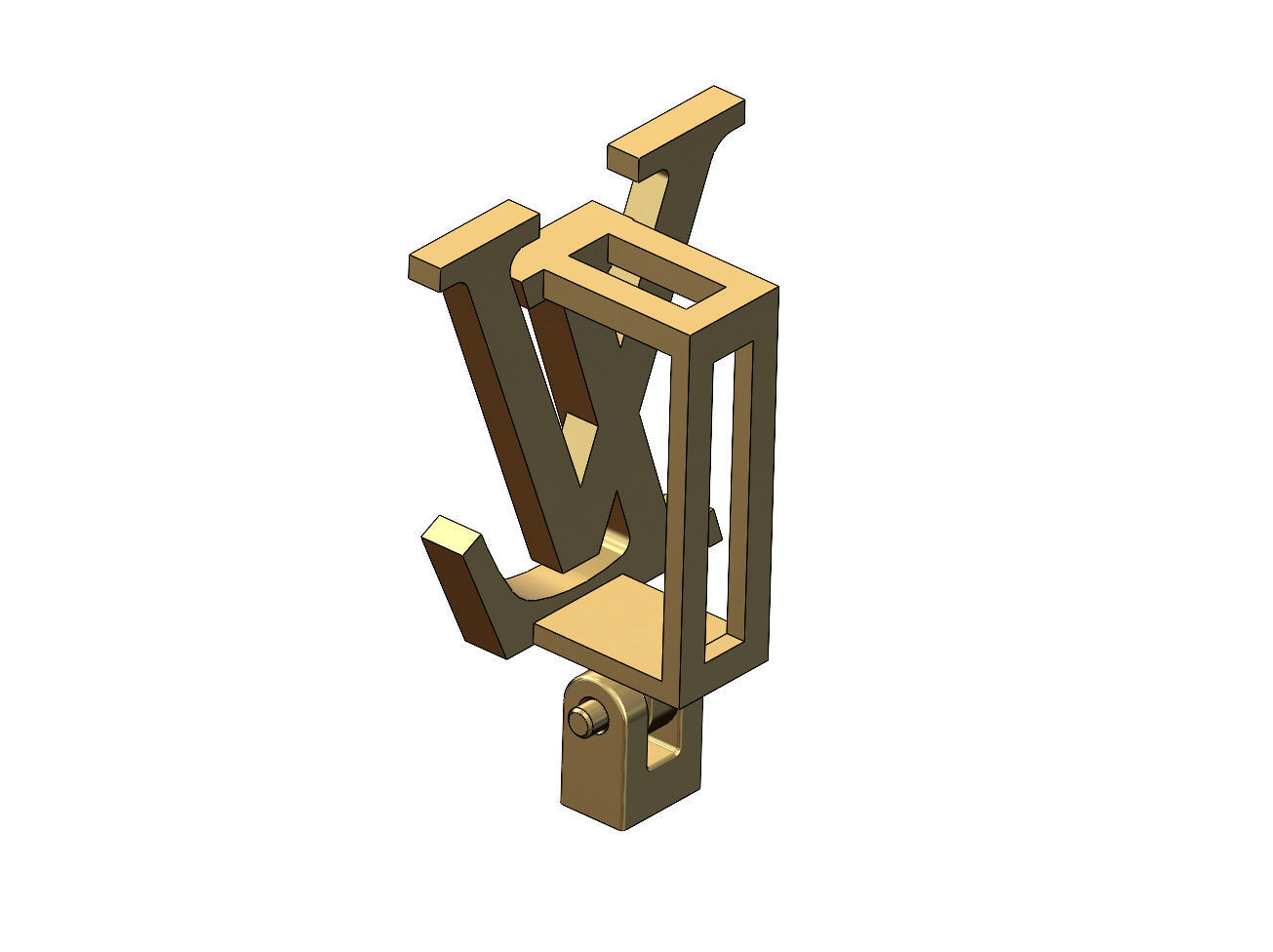 Louis Vuitton logo bail link 3D print model_2