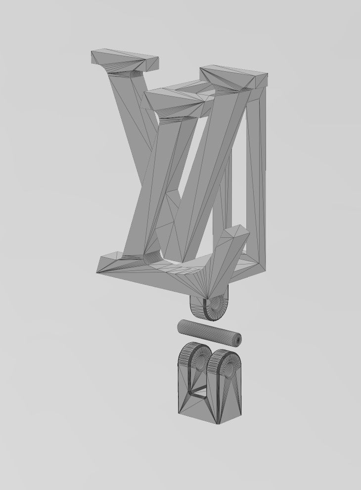 Louis Vuitton logo bail link 3D print model_12