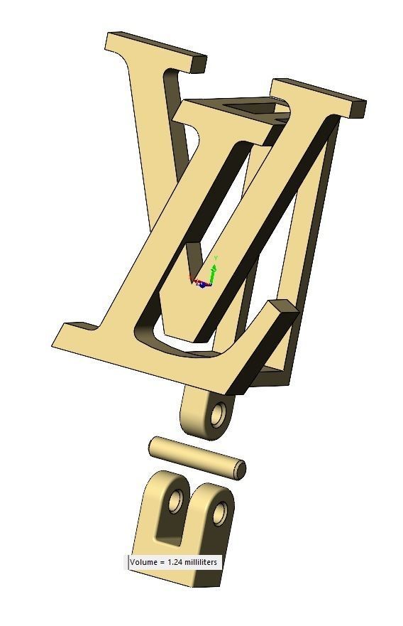 Louis Vuitton logo bail link 3D print model_14