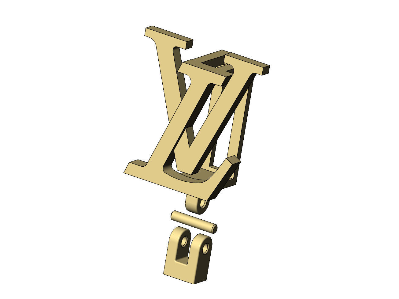 Louis Vuitton logo bail link 3D print model_5