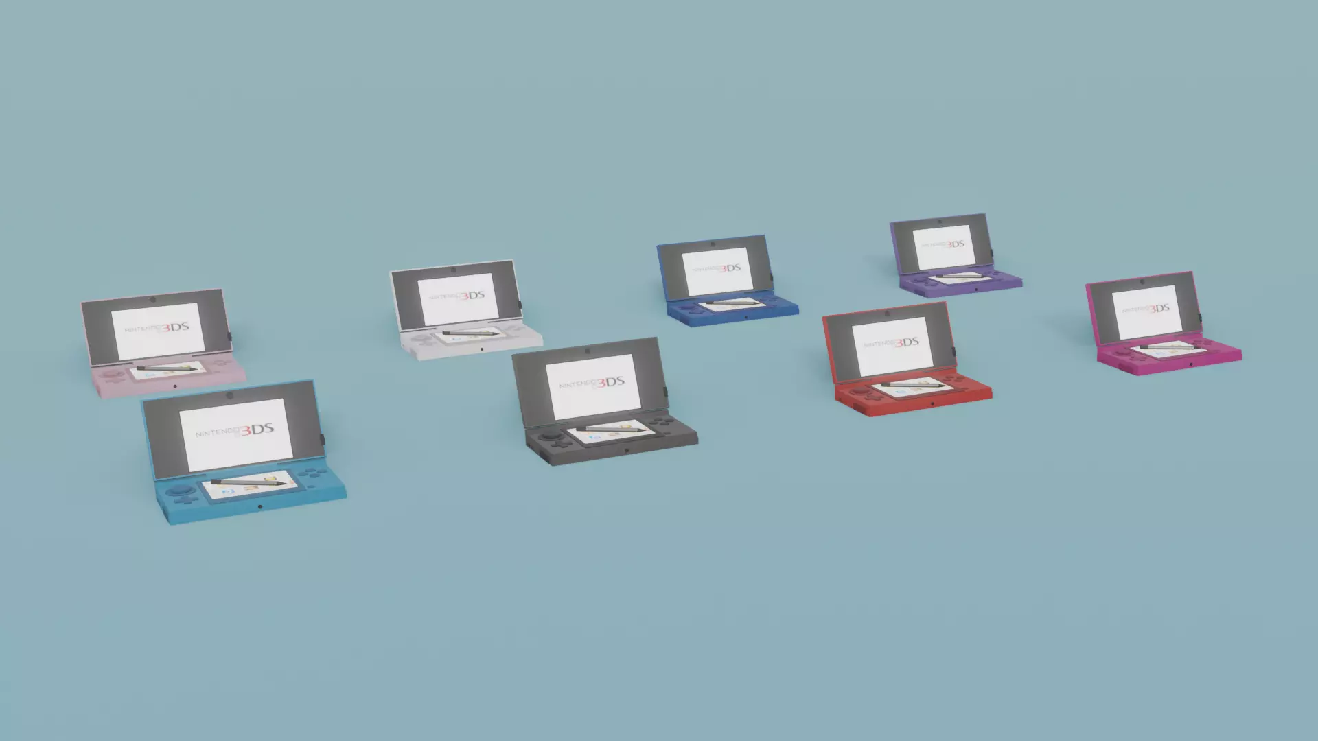 Low Poly Nintendo 3DS Pack Low-poly 3D model_0