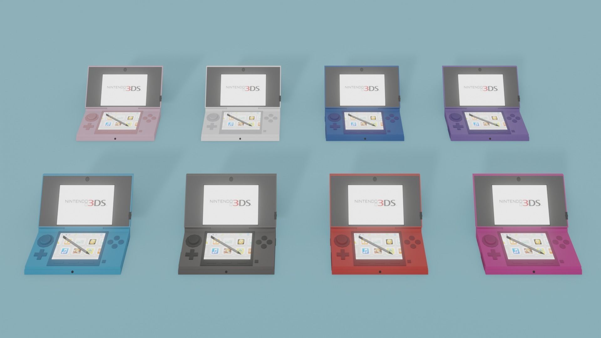 Low Poly Nintendo 3DS Pack Low-poly 3D model_1