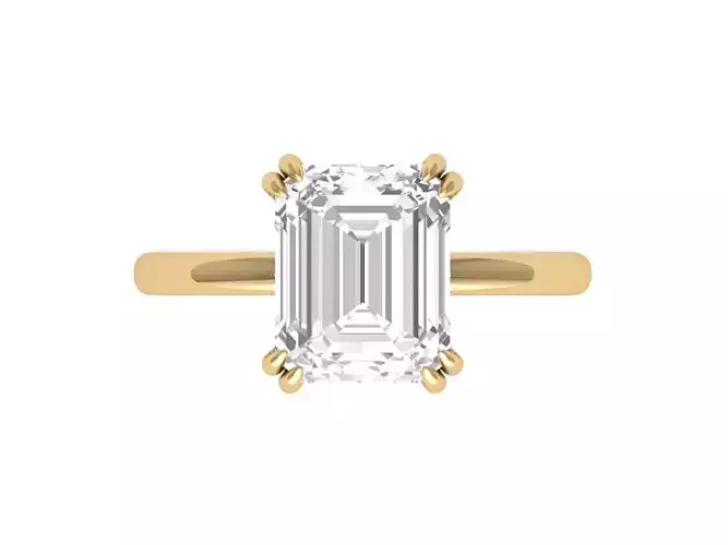 Emerald Solitaire Ring 3D print model