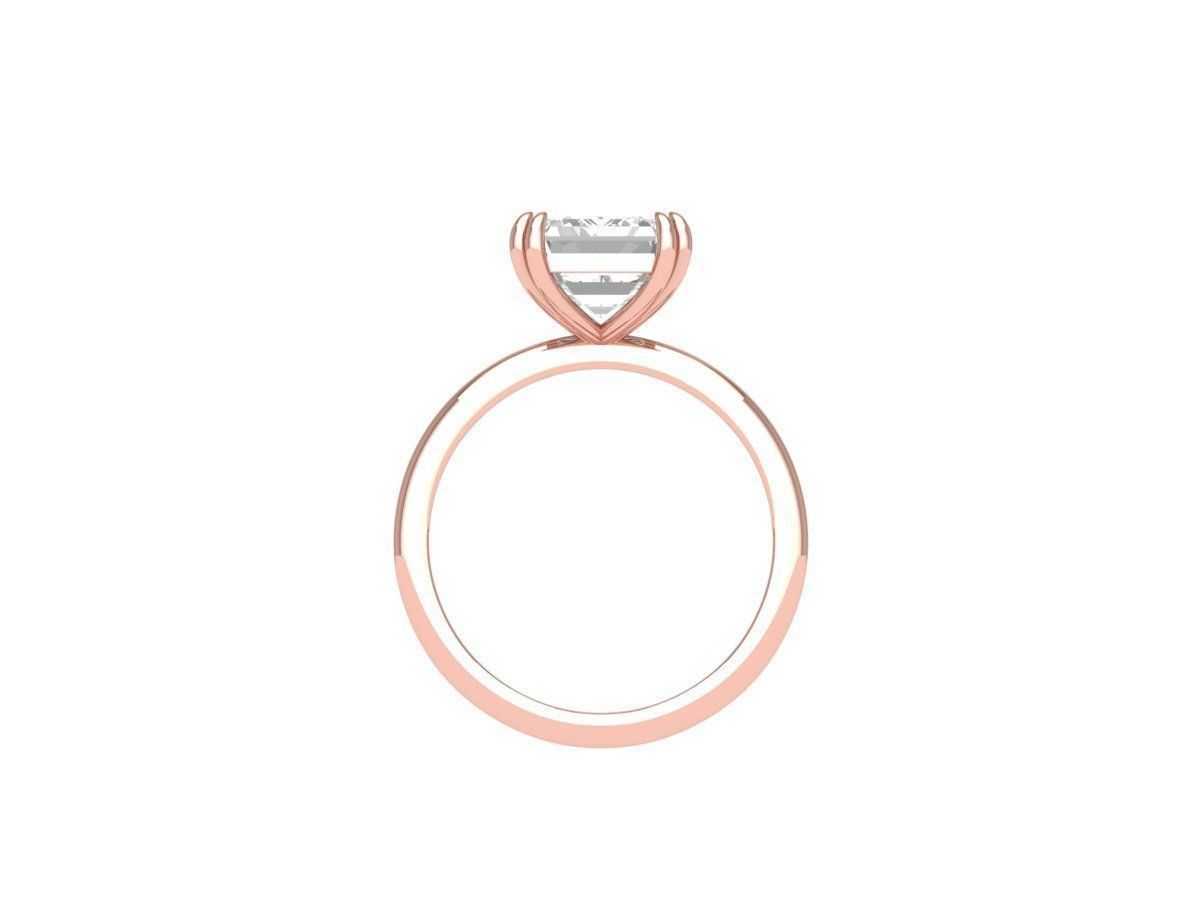 Emerald Solitaire Ring 3D print model_6