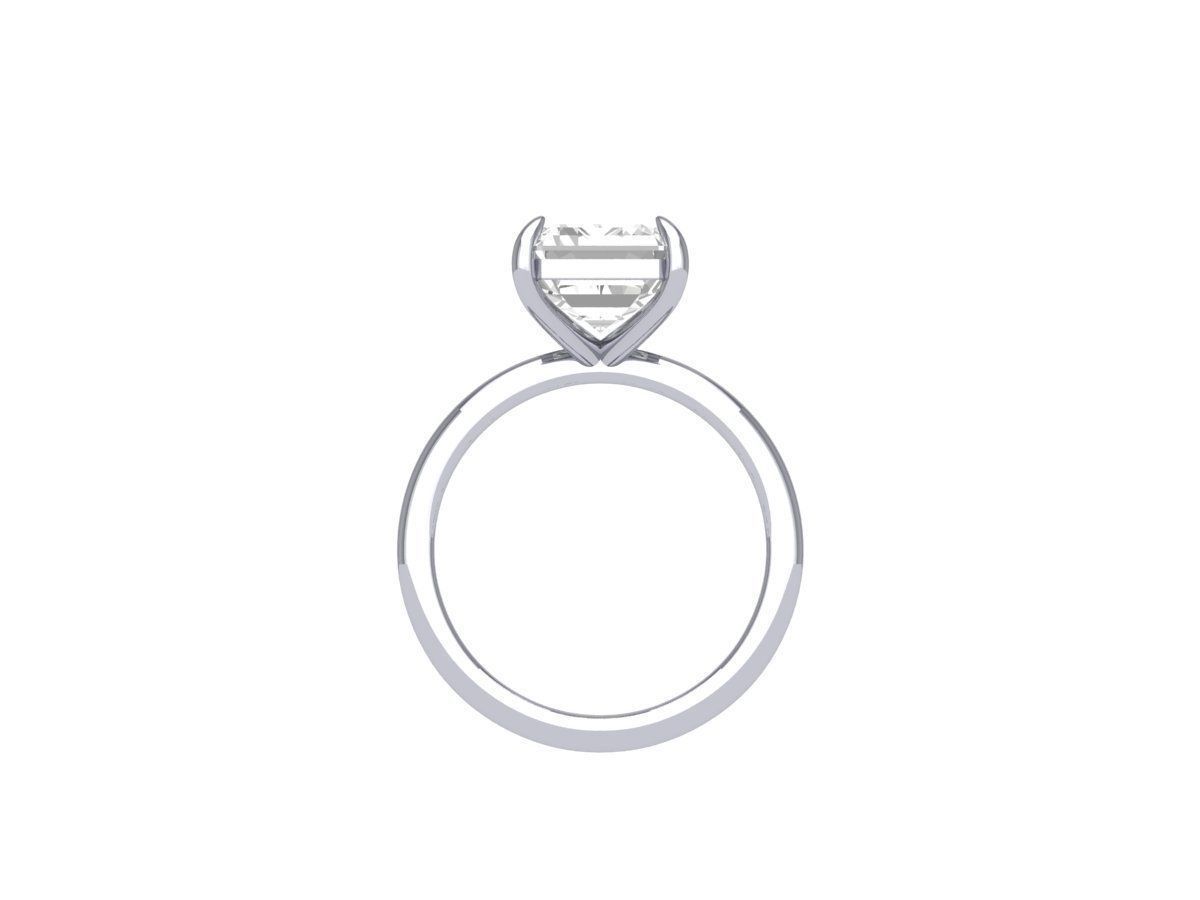 Emerald Solitaire Ring 3D print model_8