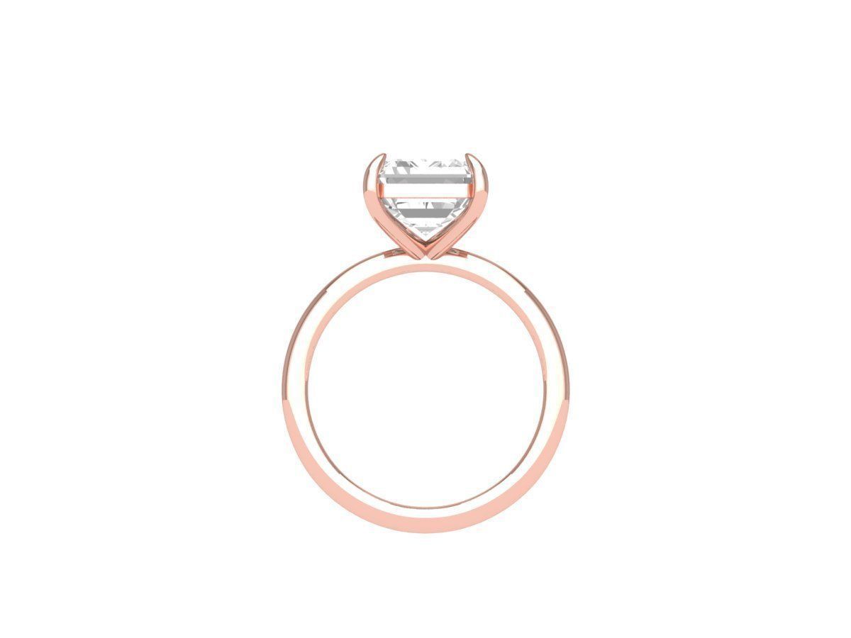 Emerald Solitaire Ring 3D print model_7