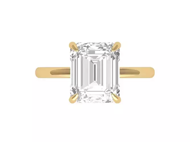 Emerald Solitaire Ring 3D print model