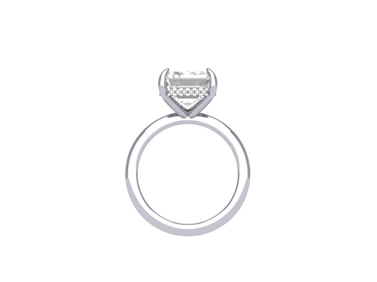 Emerald Solitaire Ring With Hidden Halo 3D print model_8