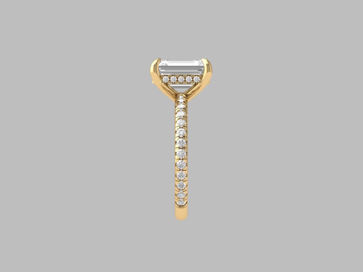  Emerald Solitaire Ring With Hidden Halo 3D print model_11