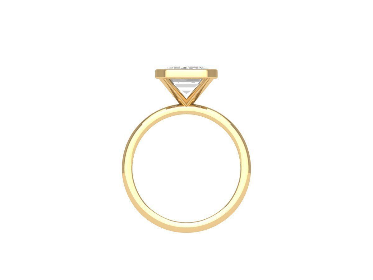 Emerald Solitaire Bazel Ring 3D print model_6