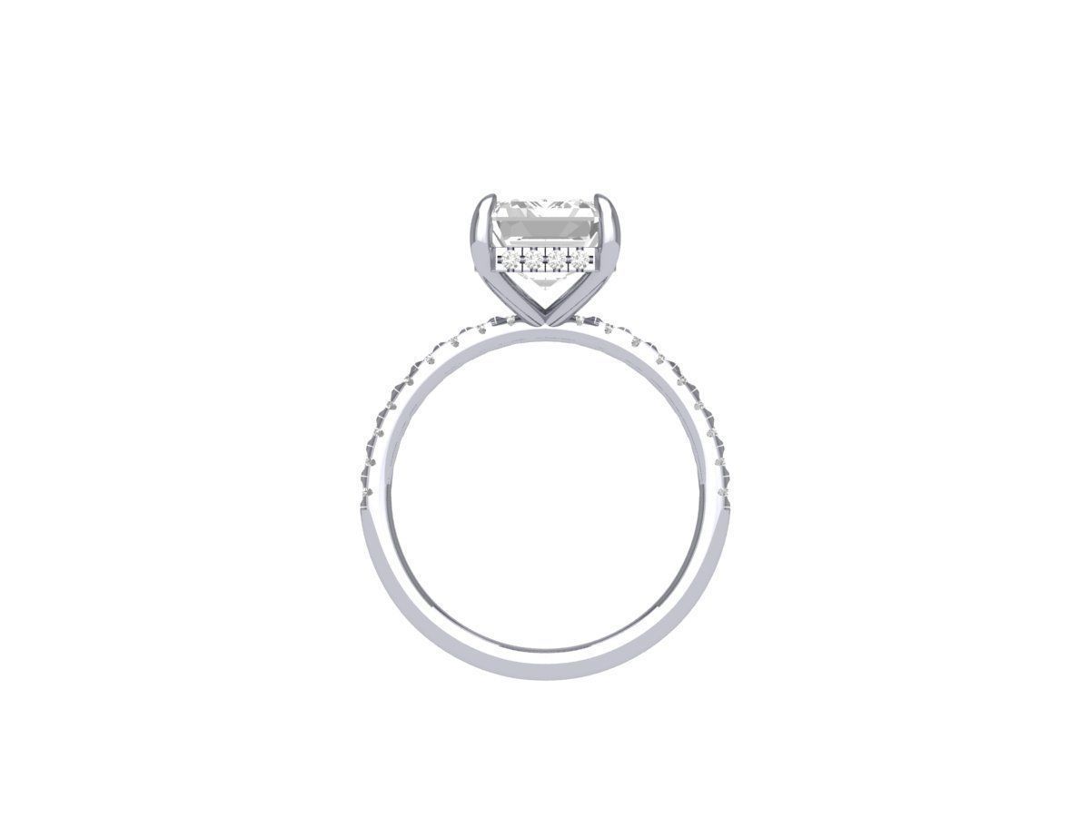 Emerald Solitaire Ring With Hidden Halo 3D print model_8