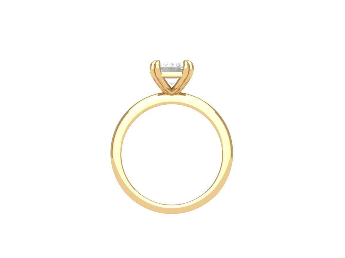 Emerald Solitaire Ring 3D print model_6