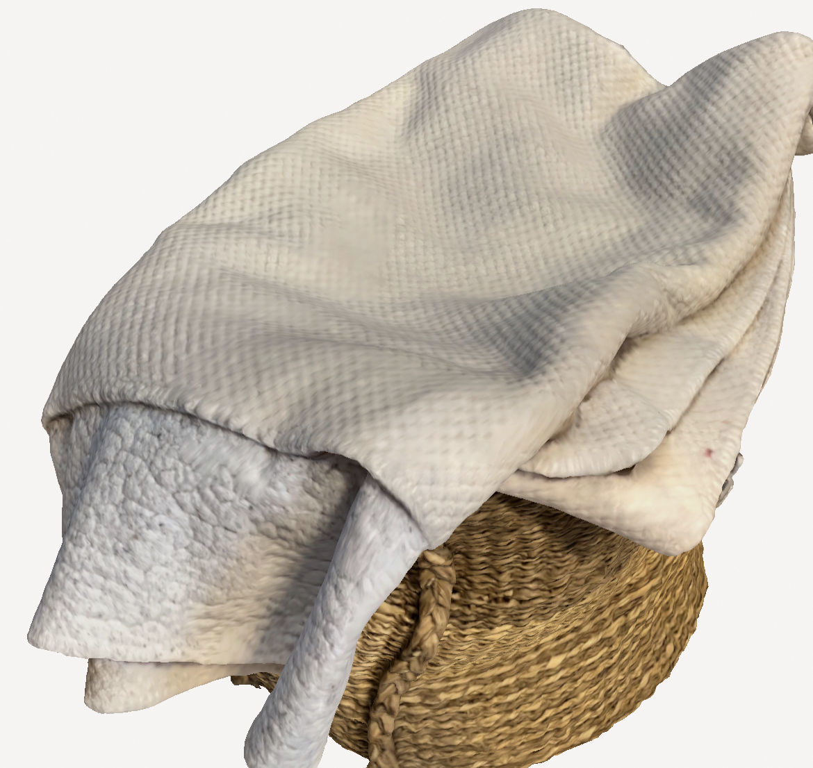 Basket with Blankets 3D print model_1