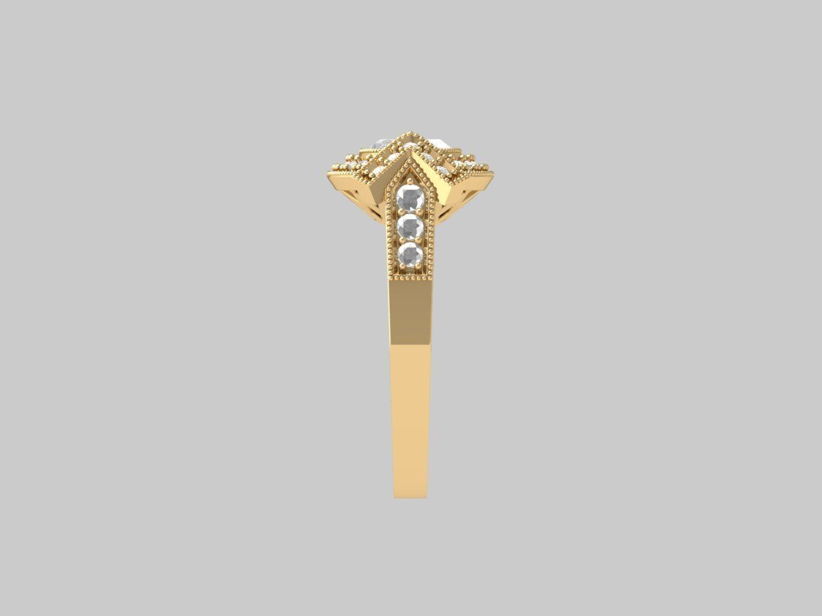 Marquise Art Deco Ring 3D print model_11