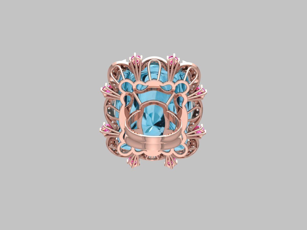 Cushion Art deco Ring 3D print model_10