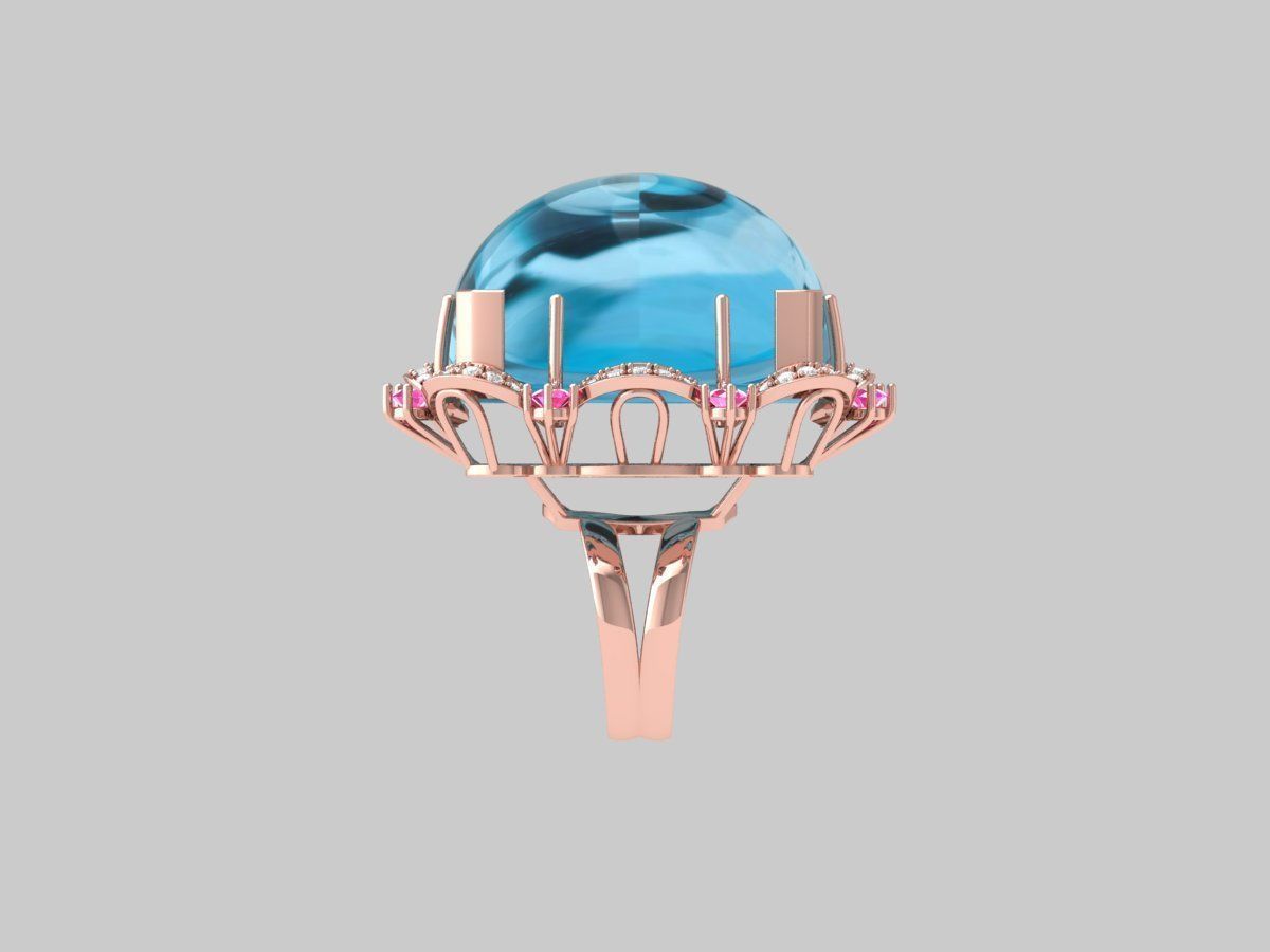 Cushion Art deco Ring 3D print model_12