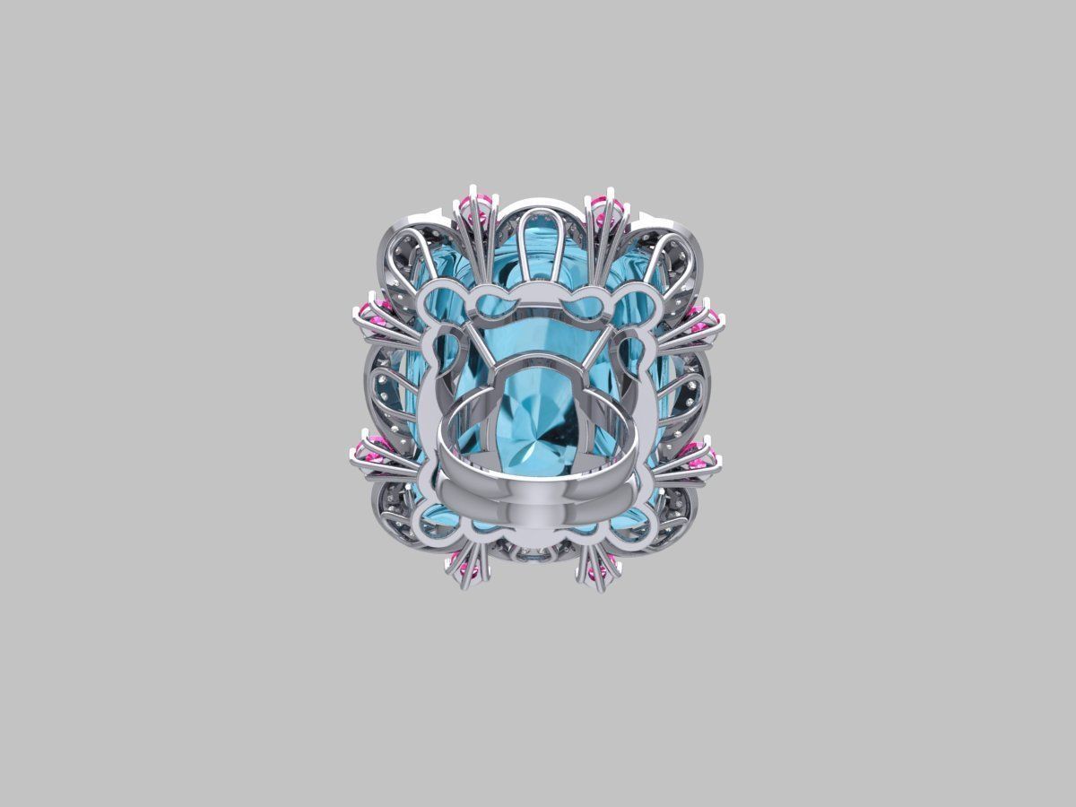 Cushion Art deco Ring 3D print model_11