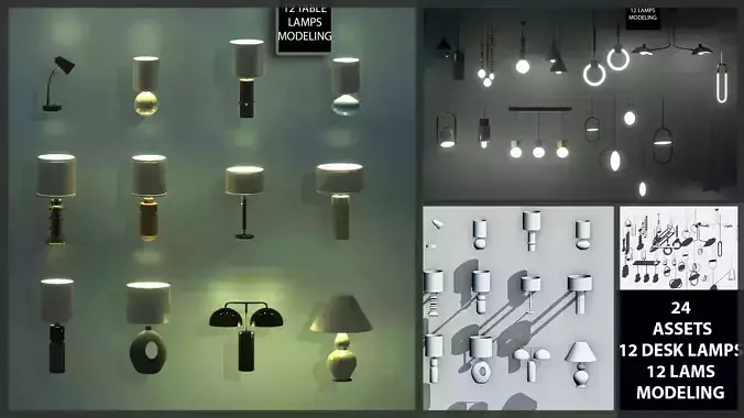 LIGHTING COLLECTION PACK Low-poly 3D model