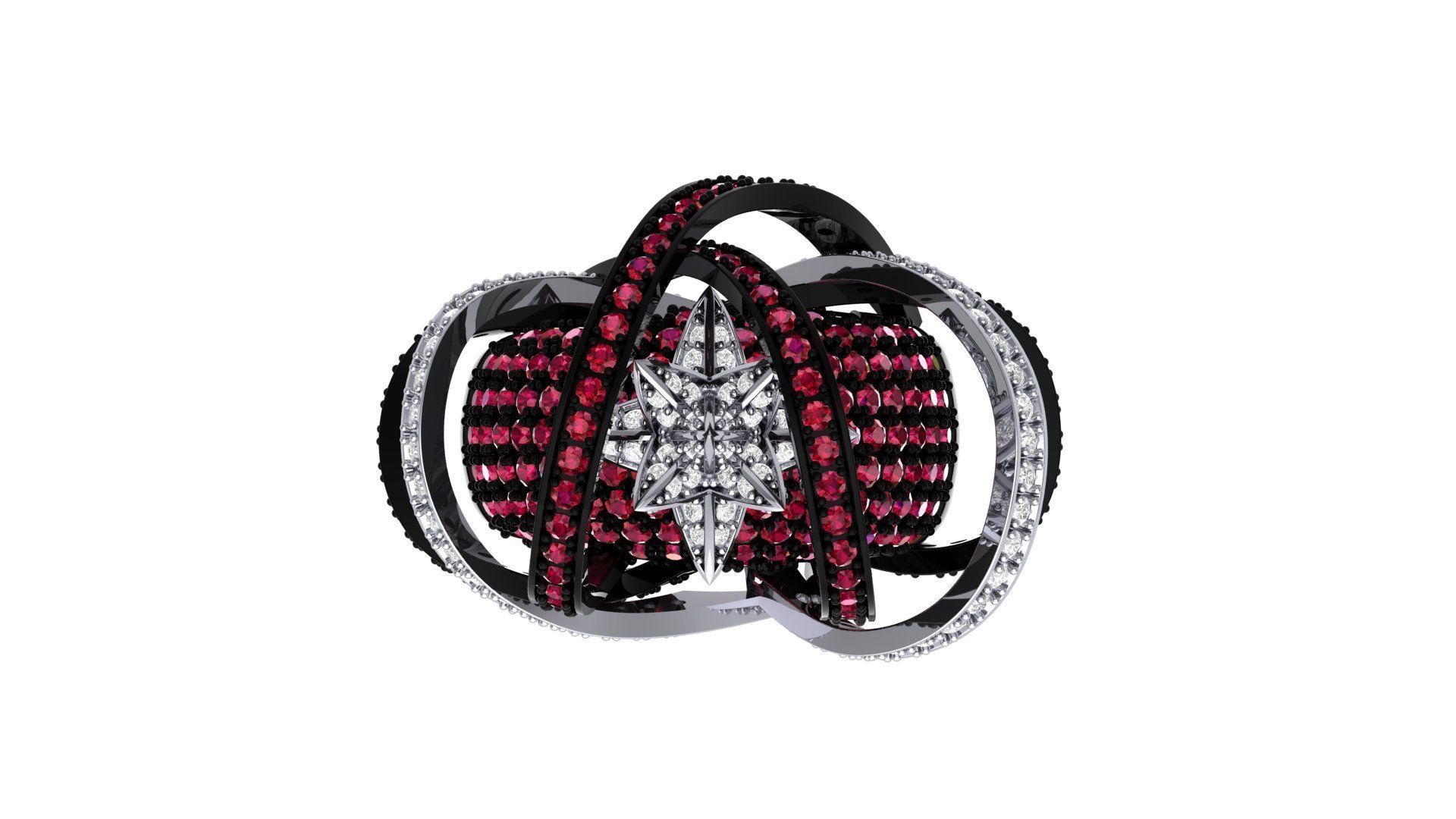 Star Art Deco Ring 3D print model_1